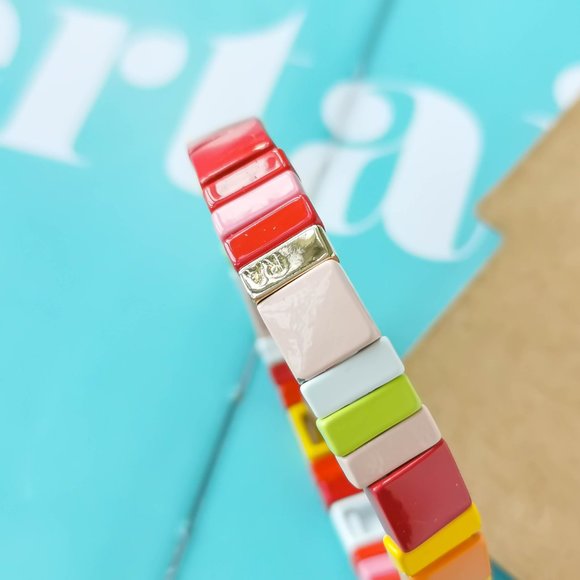 RA Roxanne Assoulin Rainbow Brite Enamel Stretch Bracelet - Picture 3 of 3